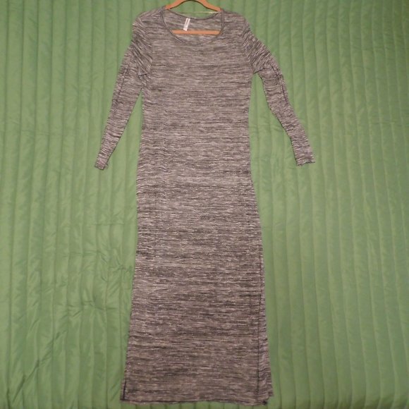 super-long space-dyed maxi side slit pullover L - Picture 1 of 4
